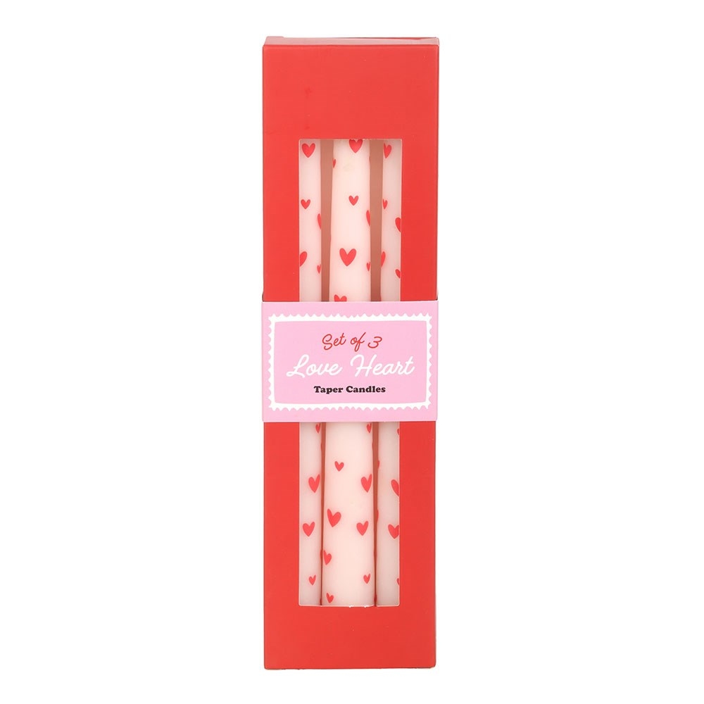 Something Different - Set of 3 Love Heart Taper Candle - Multicolours